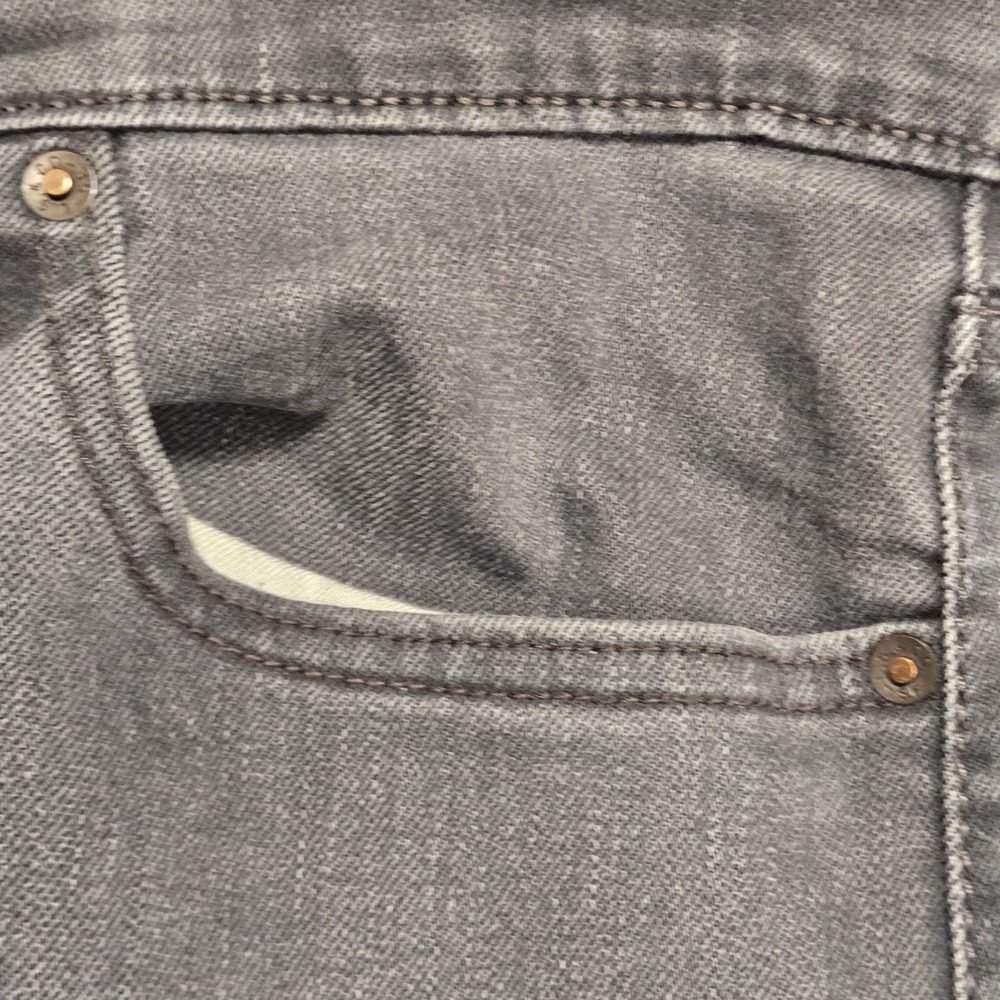 Levis 513 Jeans Mens 36x30 Black Dark Wash Slim Straight Stretch Denim Pants - Picture 4 of 16